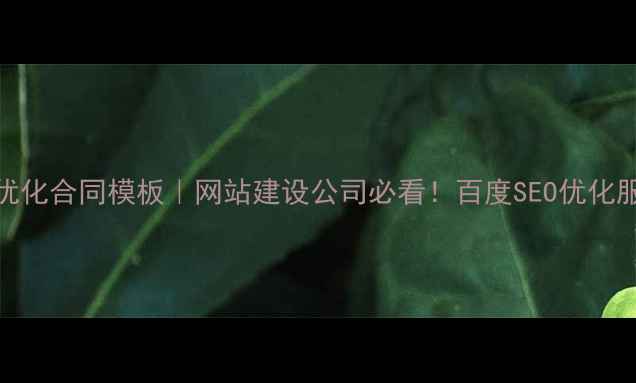 图片 免费网站优化合同模板｜网站建设公司必看！百度SEO优化服务全攻略