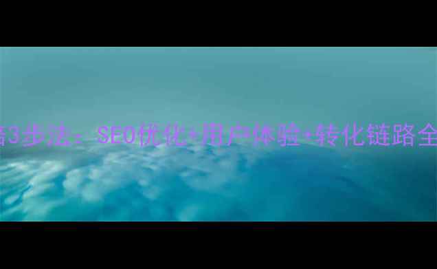 图片 公司网站流量翻倍3步法：SEO优化+用户体验+转化链路全（附实操案例）2