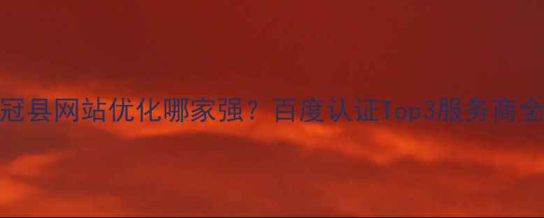 图片 冠县网站优化哪家强？百度认证Top3服务商全