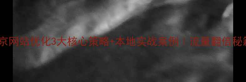 图片 北京网站优化3大核心策略+本地实战案例｜流量翻倍秘籍1