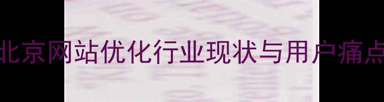 图片 北京网站优化行业现状与用户痛点