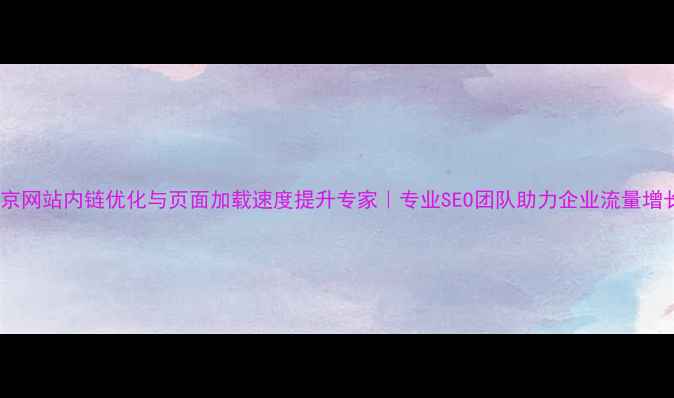 图片 北京网站内链优化与页面加载速度提升专家｜专业SEO团队助力企业流量增长1