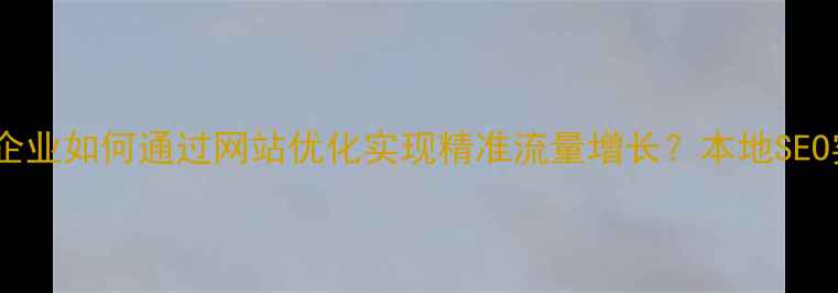 图片 北安地区企业如何通过网站优化实现精准流量增长？本地SEO实战指南2