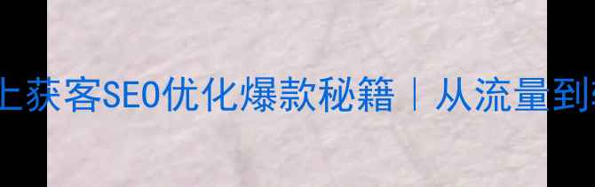 图片 医美机构线上获客SEO优化爆款秘籍｜从流量到转化全攻略1