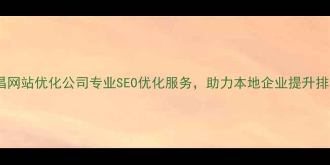 图片 南昌网站优化公司专业SEO优化服务，助力本地企业提升排名2