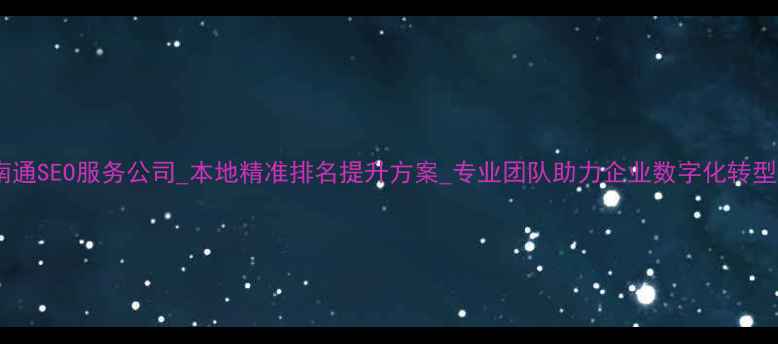 图片 南通SEO服务公司_本地精准排名提升方案_专业团队助力企业数字化转型1