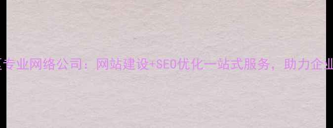 图片 南通港闸区专业网络公司：网站建设+SEO优化一站式服务，助力企业精准获客1