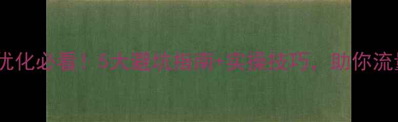 图片 南阳网站优化必看！5大避坑指南+实操技巧，助你流量翻倍🔥2