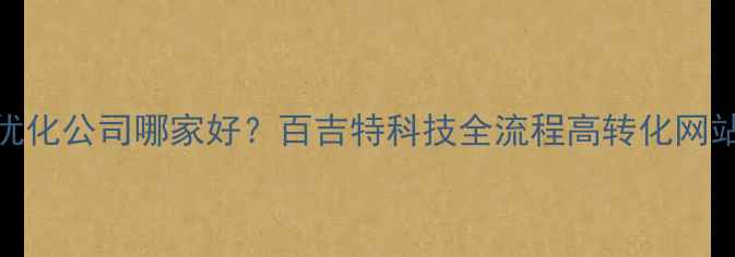 图片 合肥网站优化公司哪家好？百吉特科技全流程高转化网站打造方案