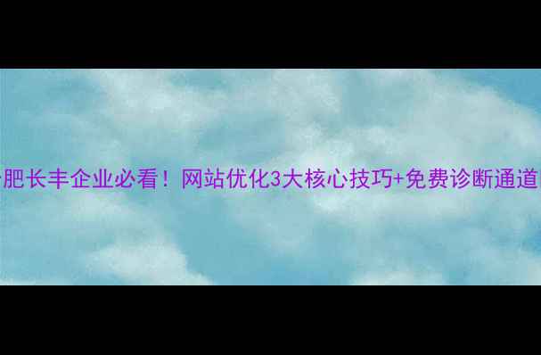图片 合肥长丰企业必看！网站优化3大核心技巧+免费诊断通道🔥