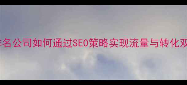 图片 品牌网站优化排名公司如何通过SEO策略实现流量与转化双增长？｜科技1