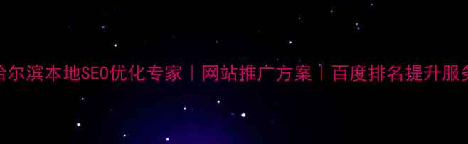 图片 哈尔滨本地SEO优化专家｜网站推广方案｜百度排名提升服务