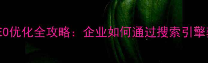 图片 哈尔滨本地SEO优化全攻略：企业如何通过搜索引擎获取精准流量