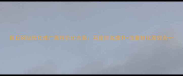 图片 商丘网站优化推广高性价比方案：百度排名提升+流量转化双效合一