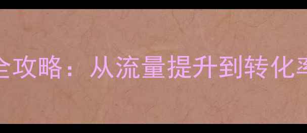 图片 商城网站SEO优化全攻略：从流量提升到转化率翻倍的实战指南1