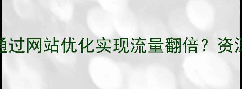 图片 固始本地企业如何通过网站优化实现流量翻倍？资深团队分享实战经验