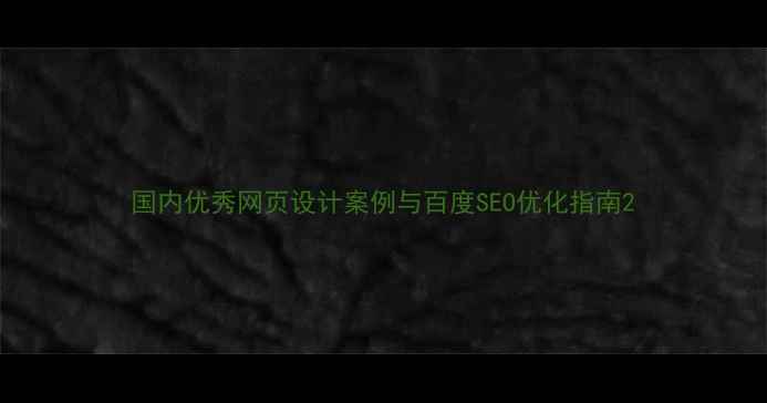 图片 国内优秀网页设计案例与百度SEO优化指南2