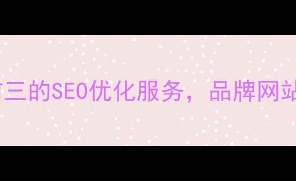 图片 国内网页设计公司排名前三的SEO优化服务，品牌网站电商系统建设首选平台1