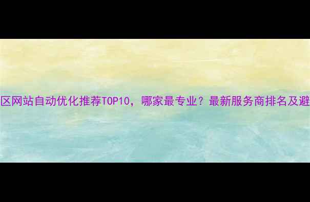 图片 坪地地区网站自动优化推荐TOP10，哪家最专业？最新服务商排名及避坑指南