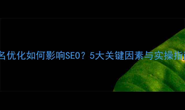 图片 域名优化如何影响SEO？5大关键因素与实操指南1