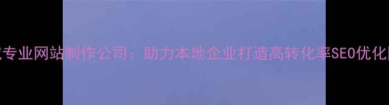 图片 塔城专业网站制作公司：助力本地企业打造高转化率SEO优化网站