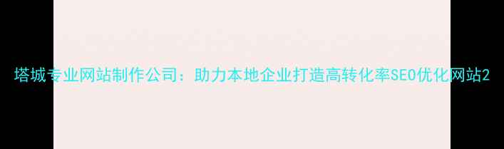 图片 塔城专业网站制作公司：助力本地企业打造高转化率SEO优化网站2