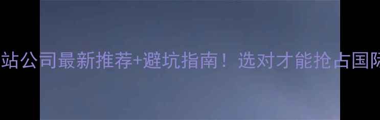图片 外贸建站公司最新推荐+避坑指南！选对才能抢占国际市场1
