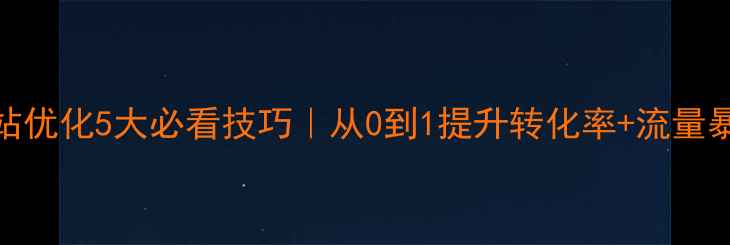 图片 外贸网站优化5大必看技巧｜从0到1提升转化率+流量暴涨指南