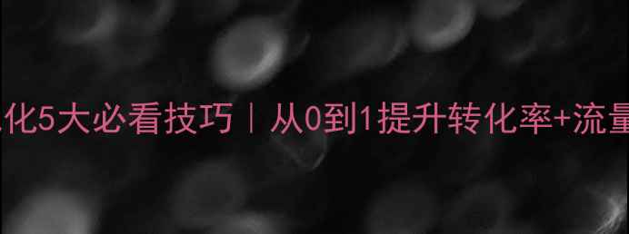 图片 外贸网站优化5大必看技巧｜从0到1提升转化率+流量暴涨指南2