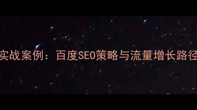 图片 外贸网站优化实战案例：百度SEO策略与流量增长路径（深度指南）