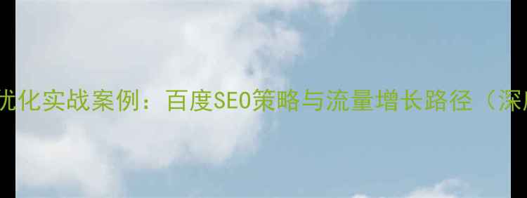 图片 外贸网站优化实战案例：百度SEO策略与流量增长路径（深度指南）1