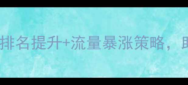 图片 大庆SEO优化专家：精准排名提升+流量暴涨策略，助力本地企业数字化转型