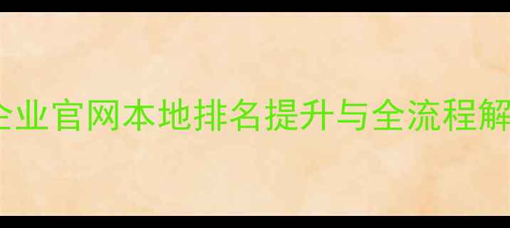 图片 天水市企业官网本地排名提升与全流程解决方案1