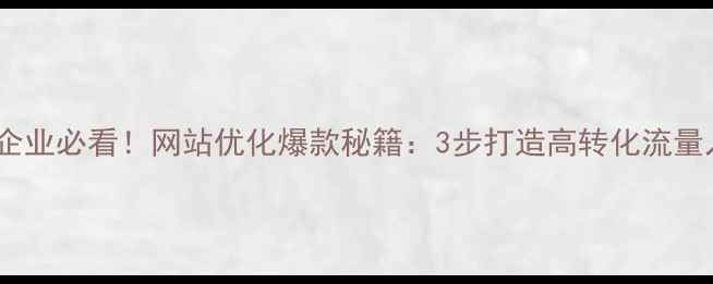 图片 天门企业必看！网站优化爆款秘籍：3步打造高转化流量入口1