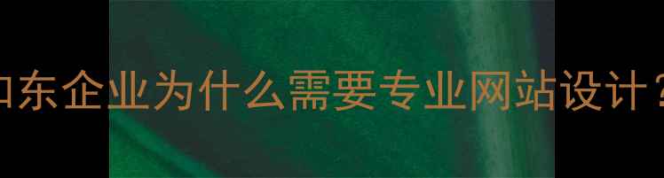图片 如东企业为什么需要专业网站设计？