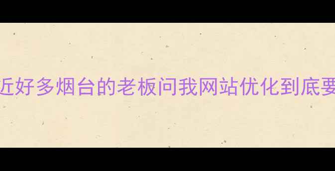 图片 姐妹们！最近好多烟台的老板问我网站优化到底要花多少钱？