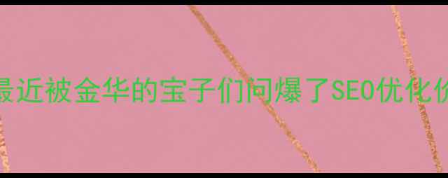 图片 姐妹们！最近被金华的宝子们问爆了SEO优化价格的事情