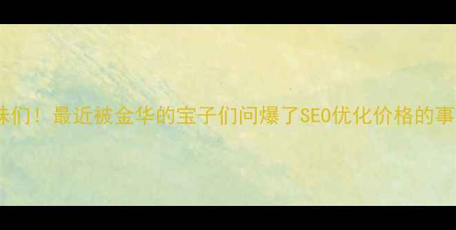 图片 姐妹们！最近被金华的宝子们问爆了SEO优化价格的事情2