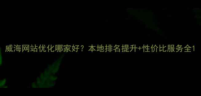 图片 威海网站优化哪家好？本地排名提升+性价比服务全1