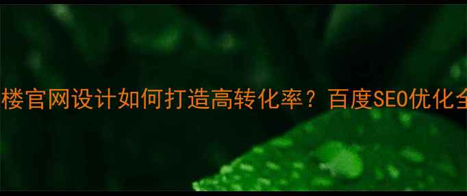 图片 婚纱影楼官网设计如何打造高转化率？百度SEO优化全攻略1