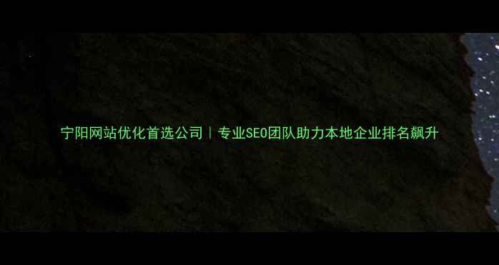 图片 宁阳网站优化首选公司｜专业SEO团队助力本地企业排名飙升
