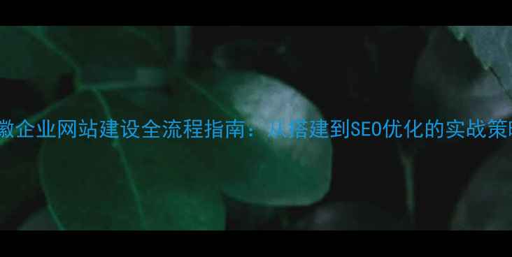图片 安徽企业网站建设全流程指南：从搭建到SEO优化的实战策略2