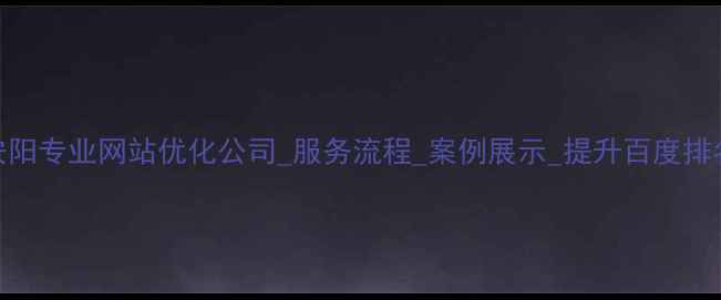 图片 安阳专业网站优化公司_服务流程_案例展示_提升百度排名