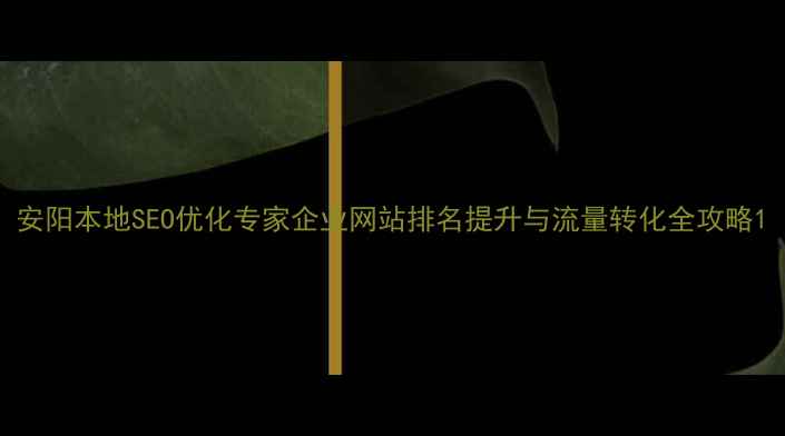 图片 安阳本地SEO优化专家企业网站排名提升与流量转化全攻略1