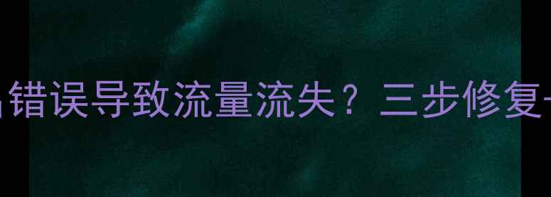 图片 实战指南域名错误导致流量流失？三步修复+SEO优化策略