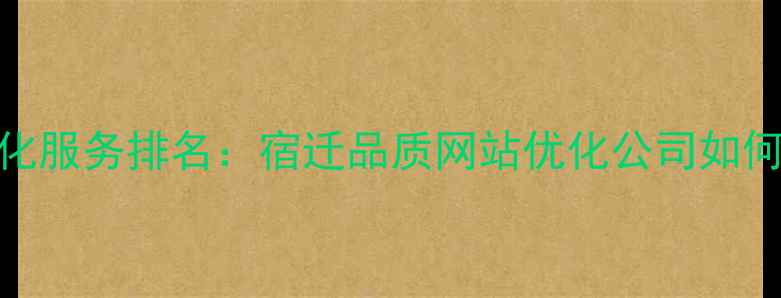图片 宿迁本地SEO优化服务排名：宿迁品质网站优化公司如何提升转化率？2