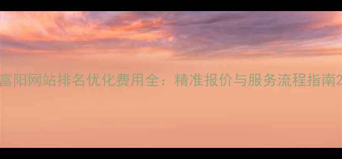 图片 富阳网站排名优化费用全：精准报价与服务流程指南2