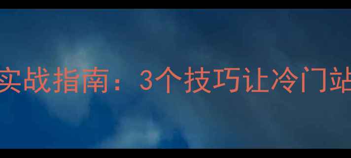 图片 小众网站SEO实战指南：3个技巧让冷门站点流量翻倍2