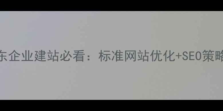 图片 山东企业建站必看：标准网站优化+SEO策略全