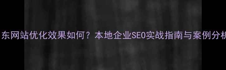 图片 山东网站优化效果如何？本地企业SEO实战指南与案例分析2
